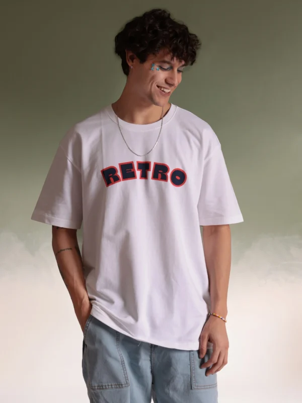MEN RETRO CAR WHITE OVERSIZED TSHIRT - Image 3