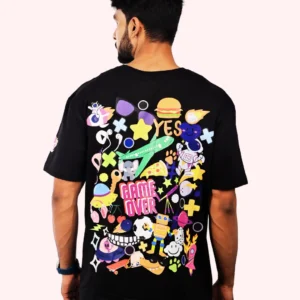 cicada game over black popular oversized tshirt